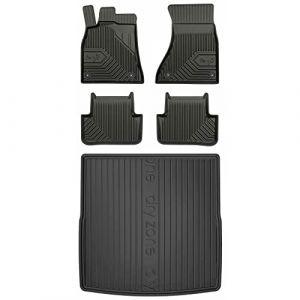 MOTOS Kit de tapis de voiture et de tapis de coffre en caoutchouc pour Audi A4 B8 2007-2015 Améliorez votre confort de voyage avec tapis antidérapant voiture 3D- Tapis de sol voiture tous temps, prote (MOTOS EU, neuf)