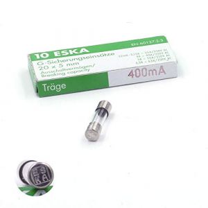 Fusible temporise (T) en verre 400mA/250VAC 5x20mm (Boite de 10 Fusibles) (SPC-BOUTIQUE, neuf)
