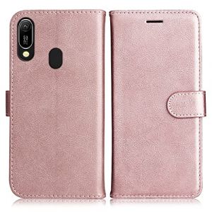 DENDICO Coque Huawei Y6 2019 / Honor 8A Premium Portefeuille PU &Eacute;tui en PU Cuir Flip Livre TPU Bumper Case pour Huawei Y6 2019 / Honor 8A Rose (DENDICO, neuf)