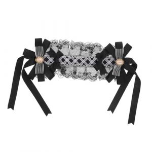 Mikikit Bandeau Lolita Avec Noeud Coiffe De Soubrette Dentelle Accessoire De Cheveux Pour Cosplay F&ecirc;te Et Jeu De R&ocirc;le (Famidago, neuf)