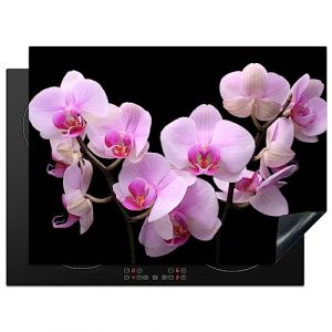 KitchenYeah&copy; Protege Plaque Tapis Pour Induction 70x52 cm Decoration Cuisine Protection Tapis Vitroc&eacute;ramique Pour Cuisiniere Orchid&eacute;e - Fleurs - Rose - Flore (KitchenYeah, neuf)