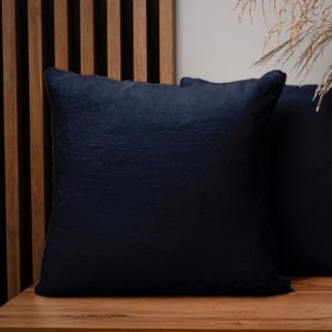 MG Design Lot de 2 Housses de Coussin 45 x 45 cm Bleu Marine &ndash; Fausse Fourrure &agrave; Long Poil, Ultra Douces et d&eacute;coratives pour canap&eacute; et Salon (MGDESIGN, neuf)