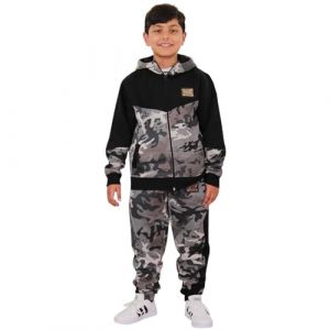 A2Z 4 Kids Filles Camouflage Surv&ecirc;tement Capuche Pantalon - T.S Camo 602 Charcoal 9-10 (A2Z 4 Kids&reg;, neuf)