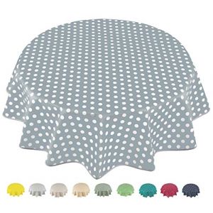 Home Direct Nappe Toile cirée PVC Ronde 140 cm à Pois Gris Clair (HD Home Direct Ltd, neuf)