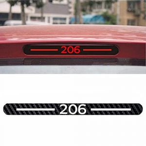 Qirc Autocollants de feux de frein en fibre de carbone pour 206 autocollants de feux de freinage, autocollants de décoration de feu arrière de coffre, accessoires de style de voiture (Peugeot 206) (AutoWays, neuf)