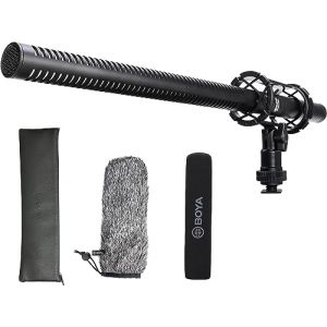 Boya BY-BM6060L Microphone à condensateur avec Pare-Brise et Support Antichoc pour appareils Photo Canon, Nikon, Sony pour interviews, vlog, Streaming, Facebook, Youtube, Tiktok (COCOGEAR-EU, neuf)