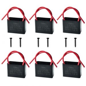 GTIWUNG Lot de 6 Condensateurs CBB61 450V 2.5 µF AC 50/60 Hz Climatiseur Ventilateur Moteur Condensateur de Marche, Condensateur de Démarrage pour Ventilateur de Plafond, Ventilateur, Hotte (GTIWUNG-FR, neuf)