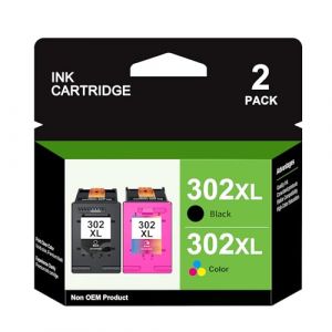 Washope 302 XL Compatible Cartouche pour HP 302 XL Noir et Couleur pour HP Envy 4520 4527 4524 5640 6230 7134 6232 6220 7830 pour DeskJet 3639 3630(1 Noir, 1 Tri-Colore) (EtheReal, neuf)