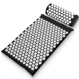Sharper Image Ensemble de tapis et oreiller d'acupression - Tapis pour le dos pour points de pression et stimulation musculaire, tapis de pression portable avec sac de voyage, tapis d'acupression (Smart Home France, neuf)