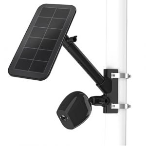 HOLACA Support 2 en 1 pour panneau solaire Arlo, Arlo Pro 3, Arlo Ultra1&2, Arlo Essential, Arlo Pro 4, eufyCam - Accessoire d'extérieur pour Arlo Pro 4 et panneau solaire Arlo (noir, 1 paquet) (DWRUK, neuf)