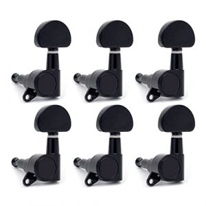 Cheville d'accord corde guitare 6pcs / Lots Chromés Or Noir Guitare Guitare Réglage Des Clés De Piquets Tuners Têtes De Machine Pour Guitare Électrique Acoustique (Color : Black 6L) (ebester, neuf)