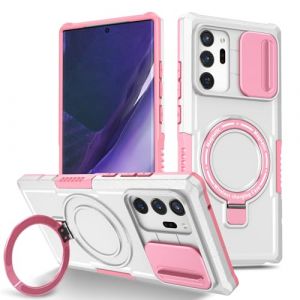 Kainevy pour Coque Samsung Note 20 Ultra 5G&4G [Compatible avec MagSafe] Magnetique Etui Samsung Galaxy Note 20 Ultra 5G Coque Antichoc Militaire avec Anneau Support et Cache Camera (Blanc+Rose) (Kainevy, neuf)