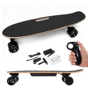Giuggiolared Planche de Skate &Eacute;lectrique et Longboard, Moteur 350W Puissant, Vitesse 22km/h, Mont&eacute;e 15%, Batterie 2000mAh 8km, IP64 R&eacute;sistant &agrave; l'eau pour Parcs et Rues (ZHILANSHOP, neuf)