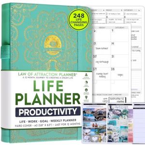 Planificateur de vie – Planificateur hebdomadaire et mensuel de luxe non daté, un voyage de 12 mois pour augmenter la productivité, le bonheur et améliorer l'organisation | Organiseur de vie, journal (Freedom Mastery Limited, neuf)