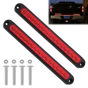 Menibeuty 2 Pcs 12-24 V Feu Remorque LED, Barre de Feux Arrière Rouge Clignotant lumière d'identification, Lampe Feux de Freinage pour Remorque Camion Lourd Camping-Car Motocyclette Voiture (Menibeuty_Shop, neuf)