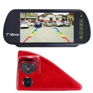 Double cam&eacute;ra de recul &eacute;tanche avec feu stop et r&eacute;troviseur de 7" pour Nissan NV400 X62 X62B/Opel Movano MK2 MK3/Renault Master III JV FV (H enjoyment, neuf)