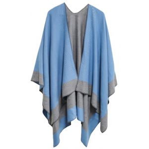 Shmily Girl Femme Cape Poncho Extra Large écharpe Châle Blanket Poncho Automne Hiver (Hot Diamond Bleu) (Shmily lady, neuf)