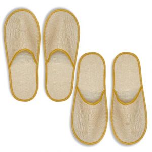 OUDQFCJ Pantoufles confortables jetables, 2 paires, unisexe, pantoufles d'h&ocirc;tel, pantoufles d'invit&eacute;s lavables, en vrac, pour h&ocirc;tel spa maison voyage (Mapico, neuf)