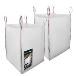 KOTARBAU&reg; Sac Big Bag Vide, Bigbag, Big Bag Bois, Big Bag Gravat, Big Bag Jardin, Sac Gravat Chantier 90 x 90 x 120 cm 1000 kg 2 pieces (KOTARBAU, neuf)