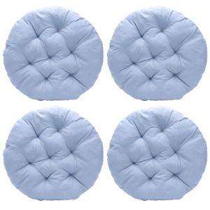 Tutamaz Lot de 4 Coussins de Chaise Ronds, Coussin de Si&egrave;ge Confortable 40x40x3cm, Coussin de Sol Rond, Housse de Chaise pour Int&eacute;rieur et Ext&eacute;rieur pour Salle &agrave; Manger, Salon, Bureau (Gris Bleu) (Tutamaz, neuf)