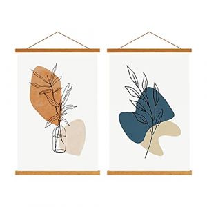 Sanauto B1 Cadre Poster Magnétique 76 CM, 75x100 75x50 Cadre Photo Aimanté en Bois Naturel pour Affiche Cadre Magnétique Cadre d'affiche Cadre Suspendu Porte-affiches (76cm, Teck, 2 Paquets) (BILLIONRVL, neuf)