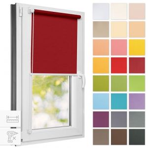 Estika Store Enrouleur sans percage - Marsala Rouge - 45 x 220 cm - Bloque 50-60% de la Lumière, Stores intérieurs pour Porte ou Fenetre (Estika, neuf)