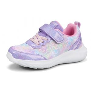 LUCKY STEP Baskets &agrave; pour Enfants Mode &Eacute;tincelantes Princesse Tennis Brillants Chaussures de Sport &agrave; Sequins pour Enfants/Gar&ccedil;ons/Filles (Violet, 10US-28EU-9UK) (KIP WOK, neuf)