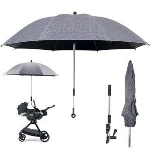 Mineup Parasol Universel, UV 50+ Ombrelle Universelle pour Poussette et Landau, 75 cm Ombrelle Poussette Universelle, Parasol poussette universelle, Parasol Poussette, Diamètre 82 cm, 360 Degrés (HUAYI -EU, neuf)