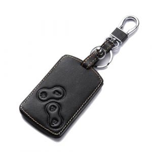 Qirc Porte-cl&eacute; de voiture en cuir pour Clio Scenic Megane Duster Sandero Captur Twingo Koleos Porte-cl&eacute;s Smart Cl&eacute;s de voiture, Ligne marron (AutoWays, neuf)