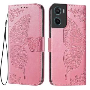 EASSGU Coque pour Motorola Moto g05 / Motorola Moto E15 (6.67" inches) Etui Flip Magn&eacute;tique avec 3 Fentes pour Cartes 1 Portefeuille, Housse - Rose (EASSGU, neuf)