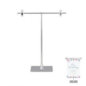 ERFGT Porte Affiche Sur Pied en Forme de T, Support Publicitaire Stand, Porte Affiche R&eacute;glable, Panneau Publicitaire Sur Pied, pour Mariages, Affichages et Publicit&eacute; (Southnewya, neuf)