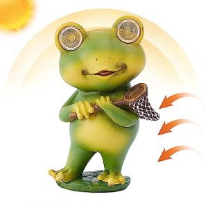Aznever Lampe Grenouille - Lampe d&eacute;corative Mignonne avec Figurine Solaire,Ornement ext&eacute;rieur Grenouille Lampes solaires Lampe de lanternes de Table d&eacute;corative ext&eacute;rieure (flowwer, neuf)