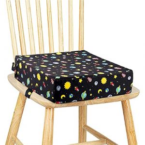 Chickwin Coussin Rehausseur Chaise Enfant, Chaise Haute Bébé Portable Réhausseur Coussin de Siège Ajustable Démontable Confortable Eponge Coussins pour Salle à Manger (ciel étoilé,32x32x8cm) (chickwing, neuf)