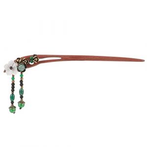 Générique épingle à cheveux fleur vintage Poignée brosse démêlante femmes Barrette faux buns chignon bandeau chignon pics à cheveux pour cheveux longs de cheveux de gland de fleur Bois (kiLIHK, neuf)