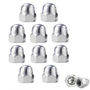 LQUYTA 10 Pi&egrave;ces &Eacute;crous Borgnes M10/M12, Cache Ecrou, Acier Inoxydable, Hexagonaux Forme Bomb&eacute;e Cache &Eacute;crous pour Boulons, Vis, Tiges Filet&eacute;es (CCtunCanton O&Uuml;, neuf)