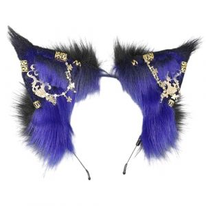 [Kfwfuaee] Nouvelle Année Performance Alliage Boucles d'oreilles Décoratif Oreille Bandeau et Oreille Loup Bandeau Gothique Cartoon Cheveux Cerceaux (huangHUK, neuf)