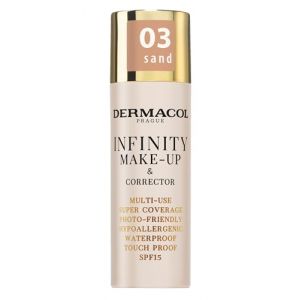 Dermacol Infinity maquillage et correcteur, Multi-usages, Super couvrance, Adapté à la photo, Hypoallergénique, Waterproof, Touch-proof, SPF 15, 03 - Sand (DERMACOL, neuf)