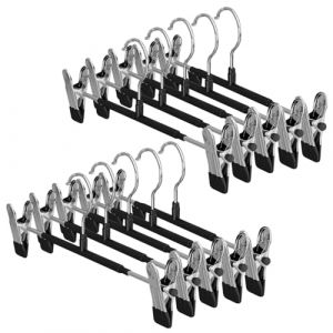 Dunkwckore 10 Pcs Cintres Pantalons, Porte-Pantalons Metal, Ceintre pour avec 2 Pinces Antid&eacute;rapants et R&eacute;glables, Cintre Jupes Femme Gain de Place pour Suspendus Manteau, Jeans, Chaussettes, Noir (BUSSANI GIAMPAOLO, neuf)