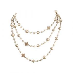 AOWVUTS Collier Perle Femme Collier Long Cristal avec Tr&egrave;fle &Agrave; Quatre Feuilles Collier Multi Rangs Collier de Perles Artificielles &Eacute;l&eacute;gant Bijoux Tendance Empil&eacute;s pour Mariage Fian&ccedil;ailles (BZ) (Foshan City Dange Auto Co., neuf)