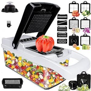 SGAONSN Coupe Legumes Multifonctions,22 En 1 Mandoline Cuisine,Coupe Legumes Manuel,Decoupe Legumes Cube Oignon Carotte Concombre Tomates - Rapeuse Legume et Fromage(Noir) (92_BestBuy_92, neuf)