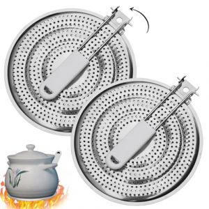 Lamppdcor Diffuseur de Chaleur Diffuseur de Chaleur pour cuisinière à gaz 2pcs 8 Pouces à Double Couche THEAUX Plaque du MANDE avec APPORTATION PP PP PP PP (Jienni, neuf)