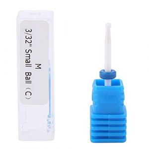 Foret à Ongles, Embout Ponceuse Ongles Céramique pour la Manucure Pédicure Gel Cuticule Gel Polissage Forme de Cylindre Tête de Meulage, avec Base d'affichage(Blanc 02 #) (Liyishun, neuf)