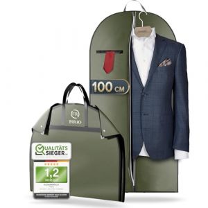 FiRiO 1 x Premium Housse Costume Voyage Pliable I MATÉRIEL JUSQU'À 50% PLUS ÉPAIS I Porte Housse Costume Homme I Housse Vetement Voyage I Housse Vetements à Suspendre I Housse Chemise I 100x60cm (RIC-TECH FRANCE, neuf)