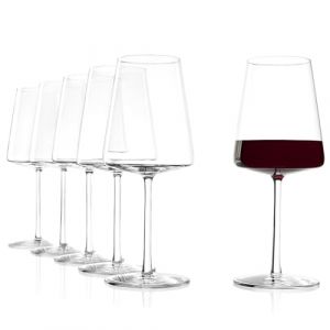 Stölzle_Lausitz Verres à Vin Rouge Power Lot de 6, 520ml – Verres Premium pour Vins Corsés – Verres Modernes avec Design Angulaire pour un Arôme Optimal – Résistant au Lave-Vaisselle et aux Chocs (Der-Porzellan-Laden, neuf)