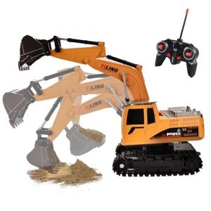 Jouet de Voiture télécommandé, excavatrice pour Enfants, Jouet de Chantier, excavatrice avec Seau en métal, Cadeau pour garçons et Filles à partir de 6 Ans (Hodlvant Store, neuf)