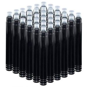 Cartouches d'Encre pour Stylo Plume Jinhao Couleur Noire, Lot de 50 Recharges pour Stylos Taille Standard Internationale, Diam&egrave;tre d'Al&eacute;sage de 2,6 mm (zohot, neuf)