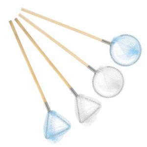 MUSISALY Lot de 4 Mini Filets de P&ecirc;che pour Maison de Poup&eacute;e Accessoires D&eacute;coratifs en Plastique Solide 2 Formes en Blanc et Bleu Jouets Miniatures pour Bricolage et D&eacute;coration (YangF, neuf)