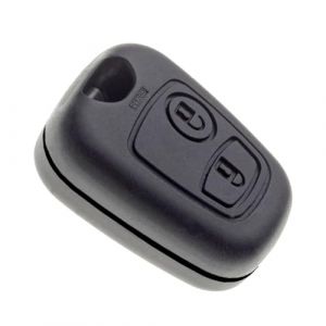 Jongo® – Coque de Clé 2 Boutons Compatible Peugeot 107, 307, Citroën C1, C2, C3, Berlingo – Boîtier de Remplacement sans Lame – Clé Voiture – sans Électronique – Réparation Facile (Jongoshop, neuf)
