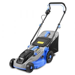 Kanwod KGALM-1638 Tondeuse électrique de 38 cm de Large, 1600 W, Hauteur de Coupe réglable sur 5 Niveaux de 30 à 75 cm, bac de ramassage de 42 litres, 3400 TR/Min (KT-24, neuf)