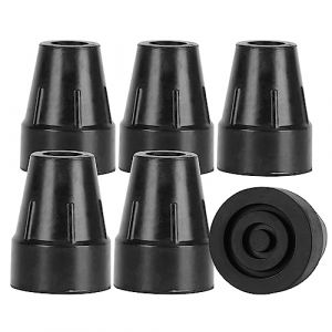 supregear Embout de Canne, Embout de Canne de Rechange Antidérapant de 19 mm pour Canne de Marche Béquille Accessoire de Canne Pliante, 6 Pack (Noir) (J&D Tech FR, neuf)